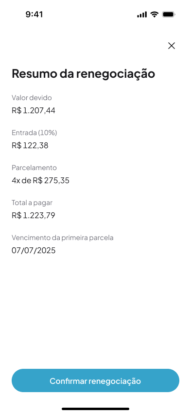 Renegociação etapa 3